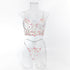 House Of Dasein Sweet Floral Embroidered Boned Camisole And Thong Set For Women&