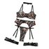 House Of Dasein Sexy Zebra Print Wild Comfortable Four-Piece Set Sheer Mesh Transparent Underwear - Zebra Pattern - L