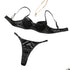 House Of Dasein Sexy Satin Lingerie Set For Women Thin And Comfortable With Gathering Supportive Design Prevents Sagging French Style Bra - Black - S