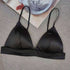 House Of Dasein Triangle Cup Bra Summer Thin Strap Satin Wire Free Bustier Large Chest Minimizer Sexy Lingerie - Black - S