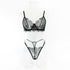 House Of Dasein Sexy Lace Bra And Underwear Set For Women - Lightweight Breathable - Black - S