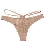 House Of Dasein Sexy Women's Underwear Thin Breathable Embroidered Lace Panties Hip-Lifting Low-Waist Plus-Size Thong - Fair Skin - L