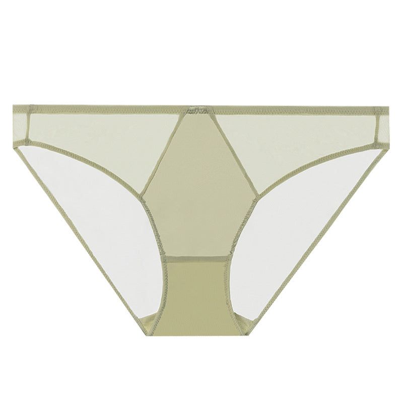 House Of Dasein Sexy Women's Underwear French Ultra-Thin Seamless Plus Size Panties With Cotton Crotch Lifting Low Waist Triangle Briefs - Light Green - Xxl