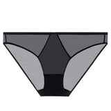House Of Dasein Sexy Women's Underwear French Ultra-Thin Seamless Plus Size Panties With Cotton Crotch Lifting Low Waist Triangle Briefs - Black - L