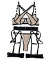 House Of Dasein Cross-Strap Neckline Underwear With Steel Ring Pure Desire Sexy Set For Women - Khaki - M