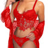 House Of Dasein Cross-Border Sexy Lingerie Seductive Three-Piece Transparent Backless Lace Trim Tempting Sleepwear Two-Piece Set - Red - M