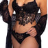 House Of Dasein Cross-Border Sexy Lingerie Seductive Three-Piece Transparent Backless Lace Trim Tempting Sleepwear Two-Piece Set - Black - M