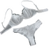 House Of Dasein Sexy Mesh Heart Print Bra Set Ultra Thin Comfortable Tempting Lingerie Two Piece - White - Xxl