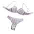 House Of Dasein Sexy Mesh Heart Print Bra Set Ultra Thin Comfortable Tempting Lingerie Two Piece - Crushed Flower - M