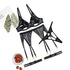 House Of Dasein Hollow Out Backless Transparent Sexy Lingerie Garter Belt Four Piece Set - Black - M