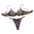 House Of Dasein Sexy Leopard Print Pure Desire Style Thin Underwear Large Chest Minimizer Push Up Bra And Thong Set - Leopard Print - M