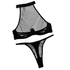 House Of Dasein Sexy Style Fishnet Black Lingerie Set For Women - Black - L