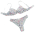 House Of Dasein Sexy Mesh Heart Print Bra Set Ultra Thin Comfortable Tempting Lingerie Two Piece - White Flower - Xl