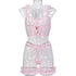 House Of Dasein Pink Petal Heart Embroidery Romantic Girl Design Sexy Underwear - Pink - S