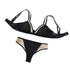 House Of Dasein Cross Border Retro Bikini Sexy Hollow Out Deep V Wireless Comfortable Bra And Underwear Set - Black - S