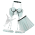 House Of Dasein Lingerie Set Women Lace Splicing Transparent Temptation Sexy Mini Camisole Thong Five Piece - White - M