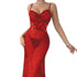 House Of Dasein Sexy And Alluring Lace Sheer Fitted Lingerie With Butt-Lifting Bodysuit Two-Piece Set - Red - Xl