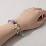 Veile Studios Cartoon Anime: Demon Slayer Girl Group Bracelet Fashion Diy Beaded Alloy Drip Oil Jewelry