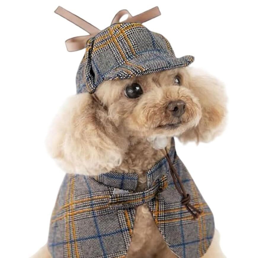 Cute Detective Pet Clothes Set For Small & Medium Dogs And Cats Size