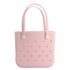 Waterproof Hexagon Mesh Beach Bag - Large Capacity Travel Storage Tote for Swimwear Towel Sunglasses - Flesh Pink Medium 37x32x13cm