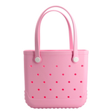 Waterproof Hexagon Mesh Beach Bag - Large Capacity Travel Storage Tote for Swimwear Towel Sunglasses - Pink Medium 37x32x13cm