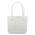 Waterproof Hexagon Mesh Beach Bag - Large Capacity Travel Storage Tote for Swimwear Towel Sunglasses - White Medium 37x32x13cm