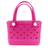 Waterproof Hexagon Mesh Beach Bag - Large Capacity Travel Storage Tote for Swimwear Towel Sunglasses - Rose Red Small 28x21x11cm