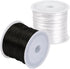0.8mm Flat Stretchy Bracelet String, 2 Rolls 328 Feet Elastic String Bead Cord for Bracelets, Necklaces, Jewelry Making Supplies (Black, White)