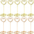 10 Pcs Heart Shaped Table Number Stand and Place Card Holder - Mini Wire Picture Photo Clips for Centerpieces, Wedding Party, Memo, Menu Stands (Gold + Rose Gold) 