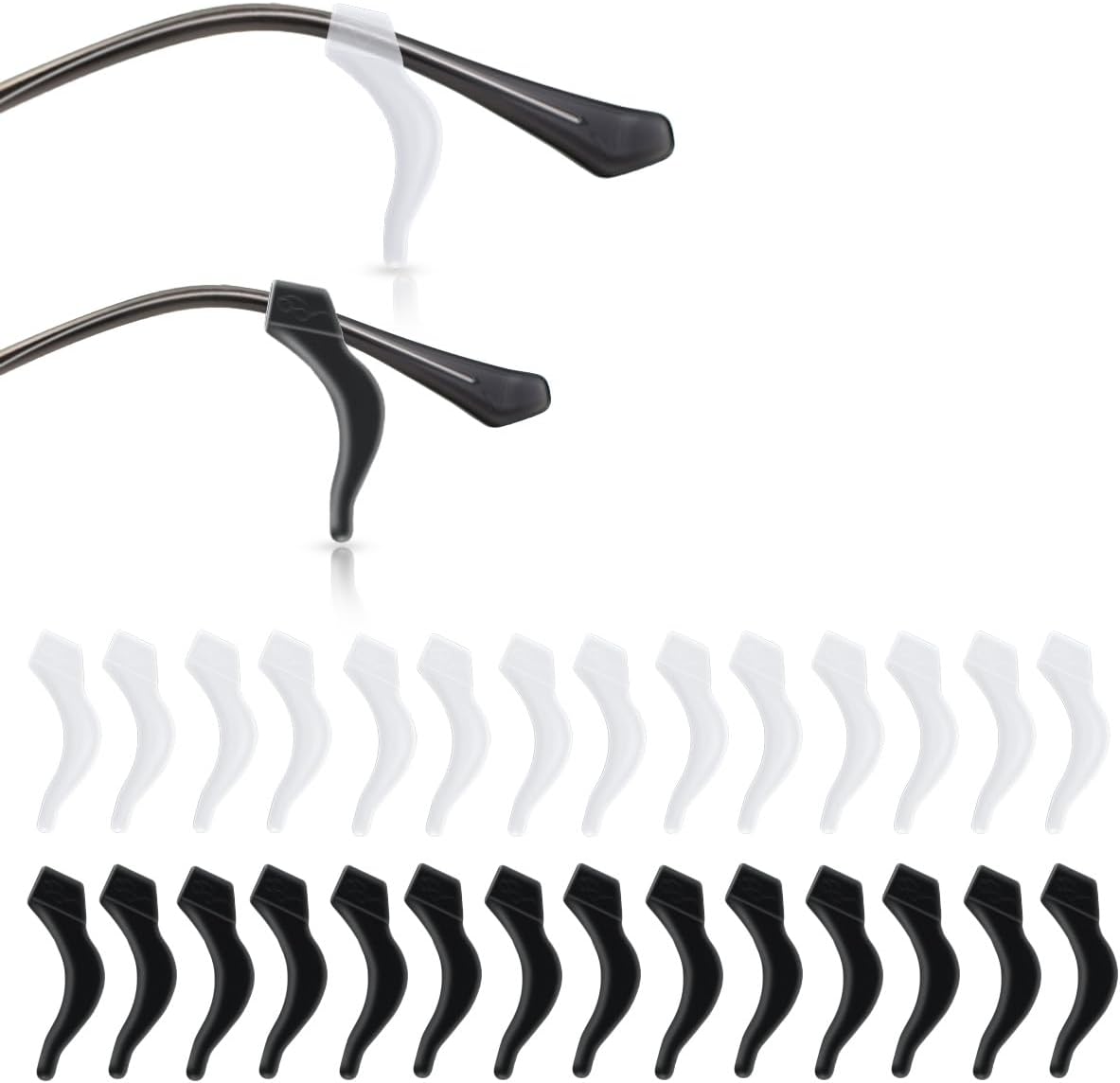 14 Pairs Ear Hook Glasses Strap Eyeglasses Grip Silicone Eyeglass Holder Anti-Slip Hooks Safety Eyewear Retainer for Sunglasses Temple Tips Sleeve Retainers 