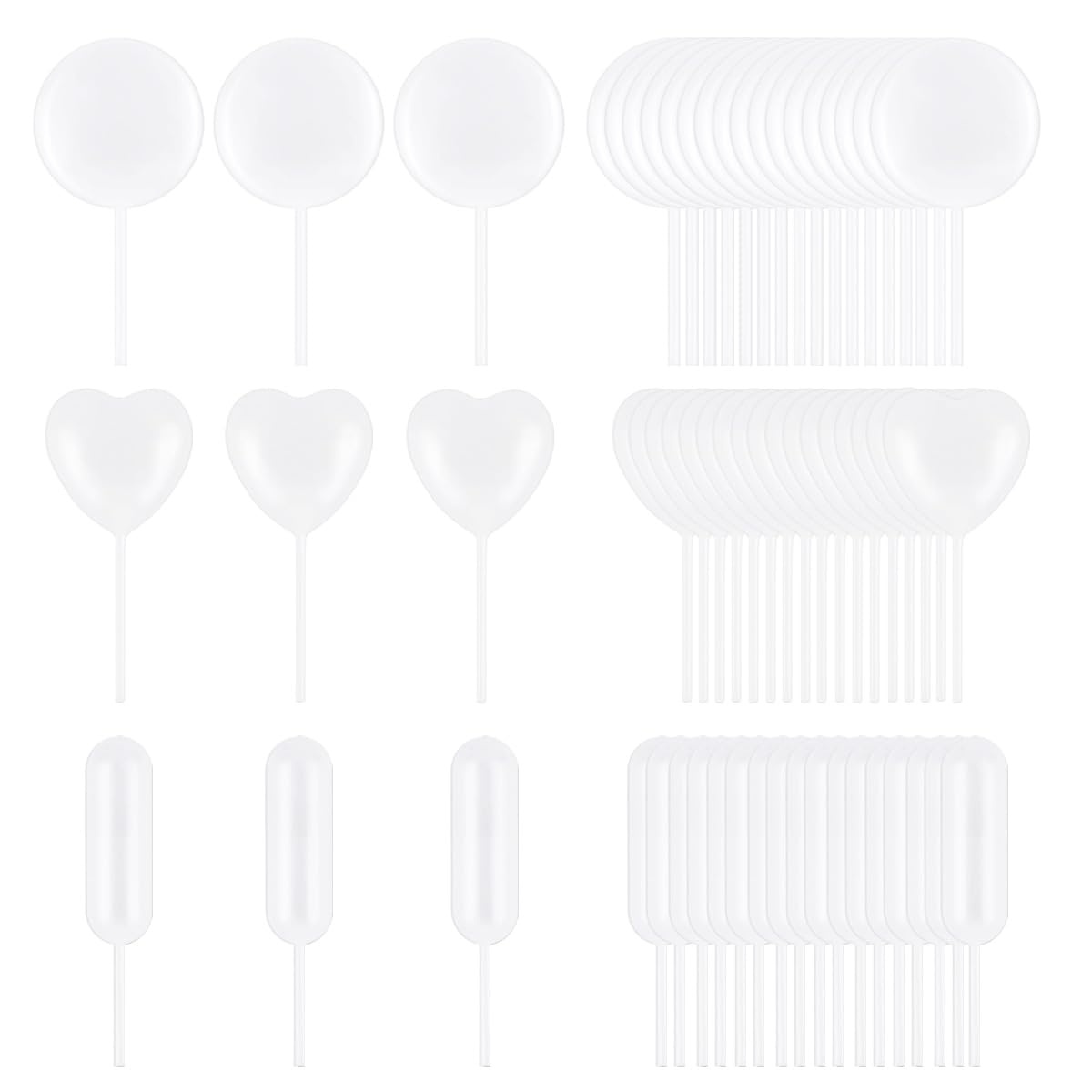 60 Piece Cupcake Pipettes - Plastic Squeeze for Strawberries, Chocolate, Ice Cream & Dessert 