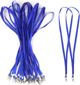 Premium Bulk Navy Blue Lanyards - 17.38 Inch Flat with Clip Swivel Hook Detachable Buckle (20 Pack) 