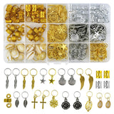 220Pcs Hair Beads Jewelry Braid Accessories Clips Dreadlocks Braiding Cuffs Metal Coils Rings Women Butterfly Gold Jewels Pendants Charms Decoration 
