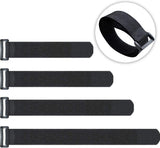 20 Pack Reusable Cinch Straps Fastening Cable Nylon Hook and Loop Ties Down Multipurpose Securing Adjustable Tie Organizer to Keep Home Office from Tangled Cords (Black) 
