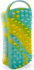 Silicone Body Scrubber Soft Brush for Use in Shower Gentle Exfoliating Loofah Scalp Massager 2 1 Bath and Shampoo Women Men Lathers Well Easy to Clean (Camouflage Green) 
