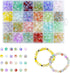 480 Piece Glass Beads - 8mm Round Crystal for Jewelry Making 24 Colors DIY Chakra Kit 