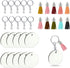 40 PCS Leather Tassels Keychain Bulk with Tassel Key Chain Rings Jump Blanks Mini Charms for Jewelry Making Crafts Supplies Blank Handmade DIY Earring Bracelets Cap (Multiple Colors) 