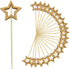 Little Star 100 Pack Cupcake Toppers - Glitter Cake Gold for Wedding, Baby Shower & Valentine&