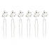 Bridal Hair Accessories - Silver Rhinestone and Pearl Clips, Crystal Flower Leaf Pins for Brides, Bridesmaids Women (6 Pieces) 