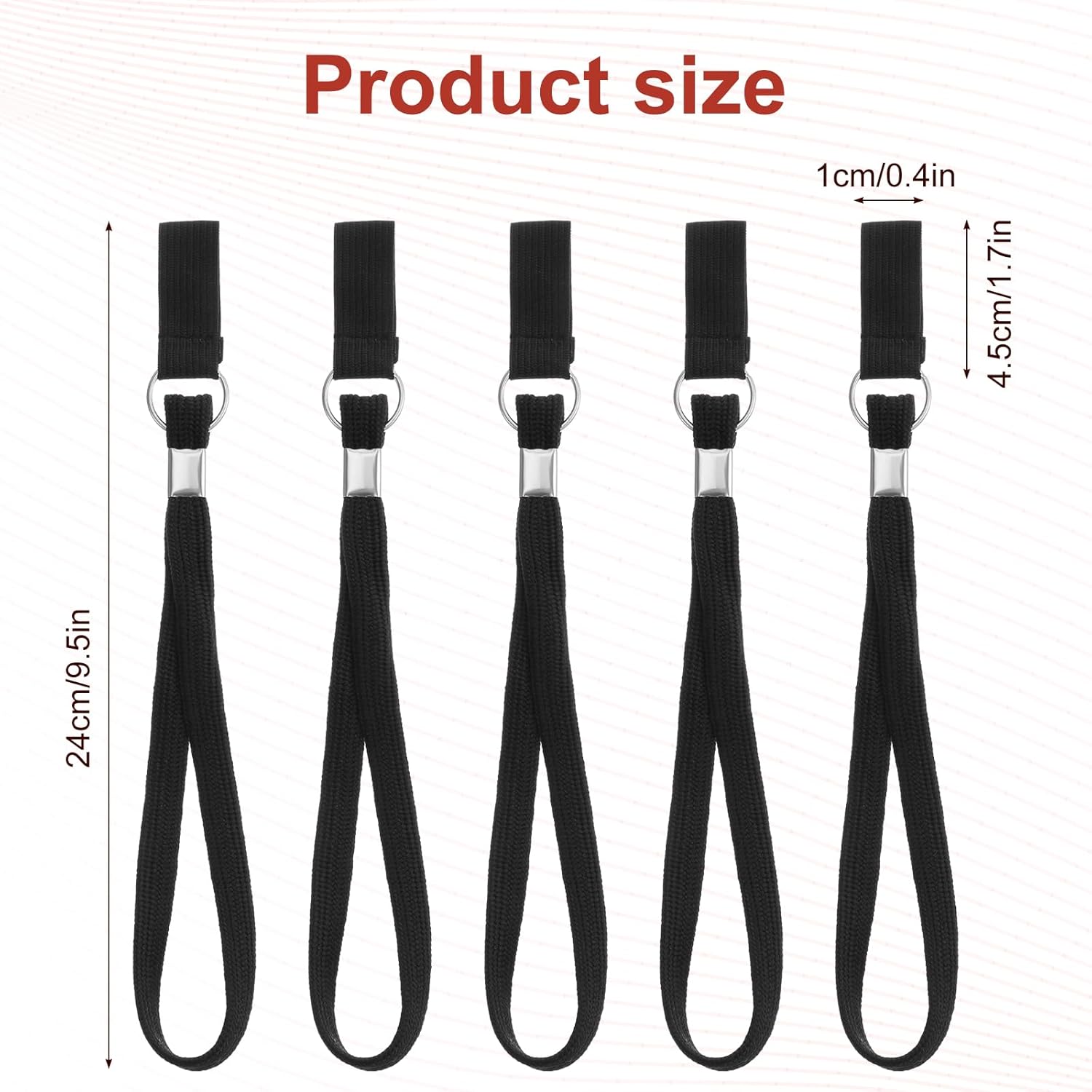5PCS Walking Cane Wrist Strap Replacement, Black Adjustable Wrist Strap Lanyard Elastic Loop Universal Walking Cane Handle Crutch Straps Accessories for Foldable Sticks Standing Canes Seniors Crutches