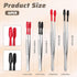4 Pieces Rubber Tipped Tweezers, Forceps Silicone Coated Flat Tip Long Bent Precision Tweezers, Hobby Craft Tweezer Tools for Crafting Stamps Coins Jewelry Industrial Electronic Lab (Black & Red)