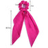 Knotted Bow Scrunchies 2 PCS Silk Scarf Scrunchies Ponytail Holders Hairs Ribbons Ponytail Scarf Knotted Bow Silk Hairs Ties Satin Hair Ribbon Scrunchy for Women Thick Thin Long Hair (Pink)