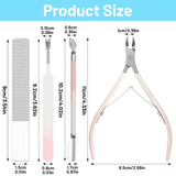 4 Pcs Cuticle Clipper with Single Dual Ended Pusher and Nail File, Stainless Steel Nail Cuticle Trimmer Cutter Extremely Sharp Full Jaw Cuticles Nipper for Women Professional Salon and Home Use