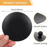 2 Pcs Black Short Candle Holder Candle Coasters 3.54" Flat Pillar Candles Coaster Decorative Iron Pillar Candles Plate for Incense Cones Spa Weddings (Black)