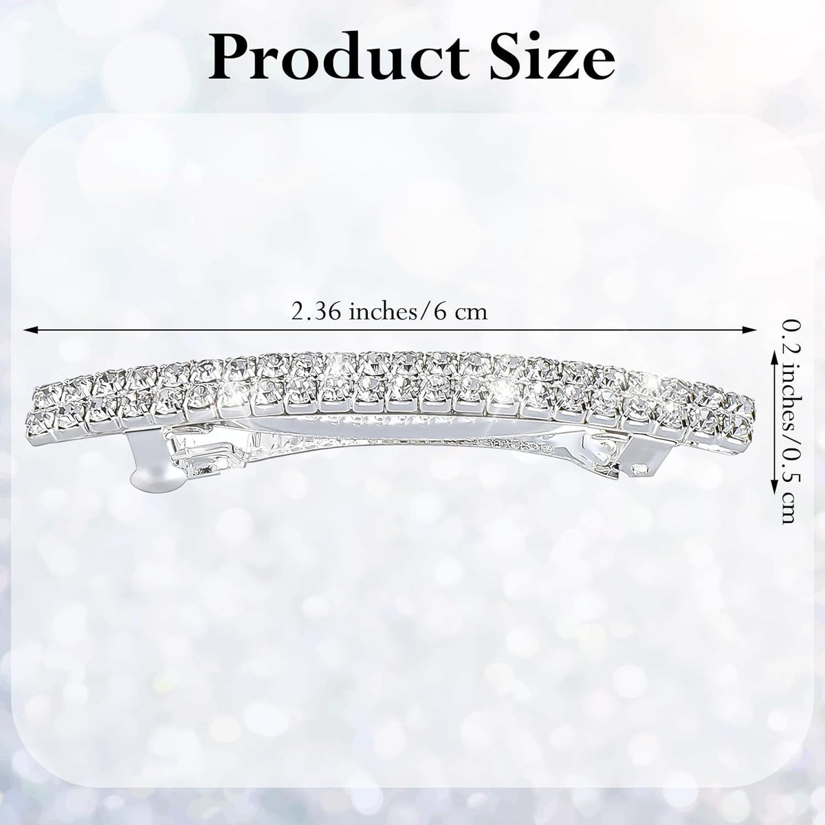 4 PCS Small Sparkly Rhinestone Hair Clips, Silver Crystal Ponytail Holder Side Clips Bling Metal Spring Hair Barrettes for Women Girls Bridal Wedding Engagement Prom Valentines