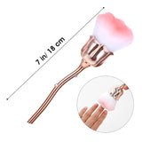 Pink rose-shaped nail duster brush with soft bristles