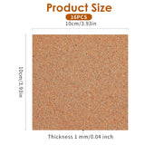 Xindojuz 16 PCS Cork Backing for Coasters, Self-Adhesive Cork Sheet Bulk, Mini Wall Board Corks on Tiles Bottom for Thin Drink Coasters Cup Mats DIY Crafts Making Decorations (4x4 Inches)