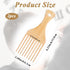 2 PCS Bamboo Comb Set for Afro Hairstyle, Natural Anti-Static Hair Picks for Curly Hair, Wooden Wide Tooth Comb with Pick, Long Tooth Detangling Combs for Men Women Curly Wavy Thick Long Hairs