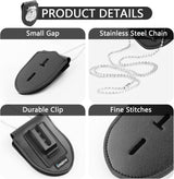 Black sheriff badge holder with steel belt clip and necklace