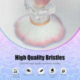 Nail Dust Brush for Nails, Nail Art Dust Powder Remover Brush, Pink Rose Cleaner Brush for Makeup or Blush Nail Arts Brush, Nail Dusting Brush Tools